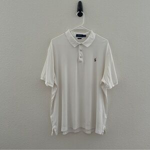 Polo Ralph Lauren White Polo Shirt - Classic Fit Preppy - XL TG